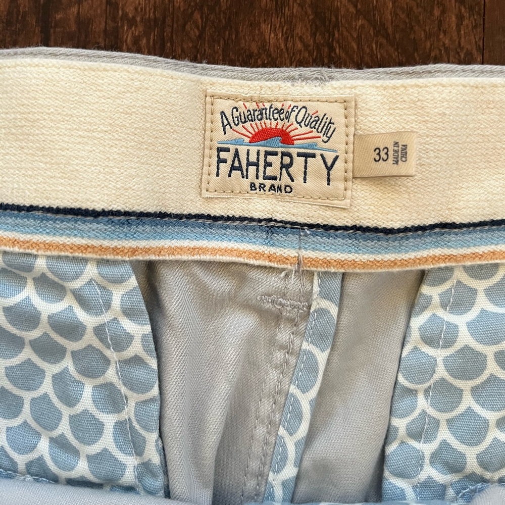 Faherty Light Grey Shorts Sz 33 - Picture 2 of 5